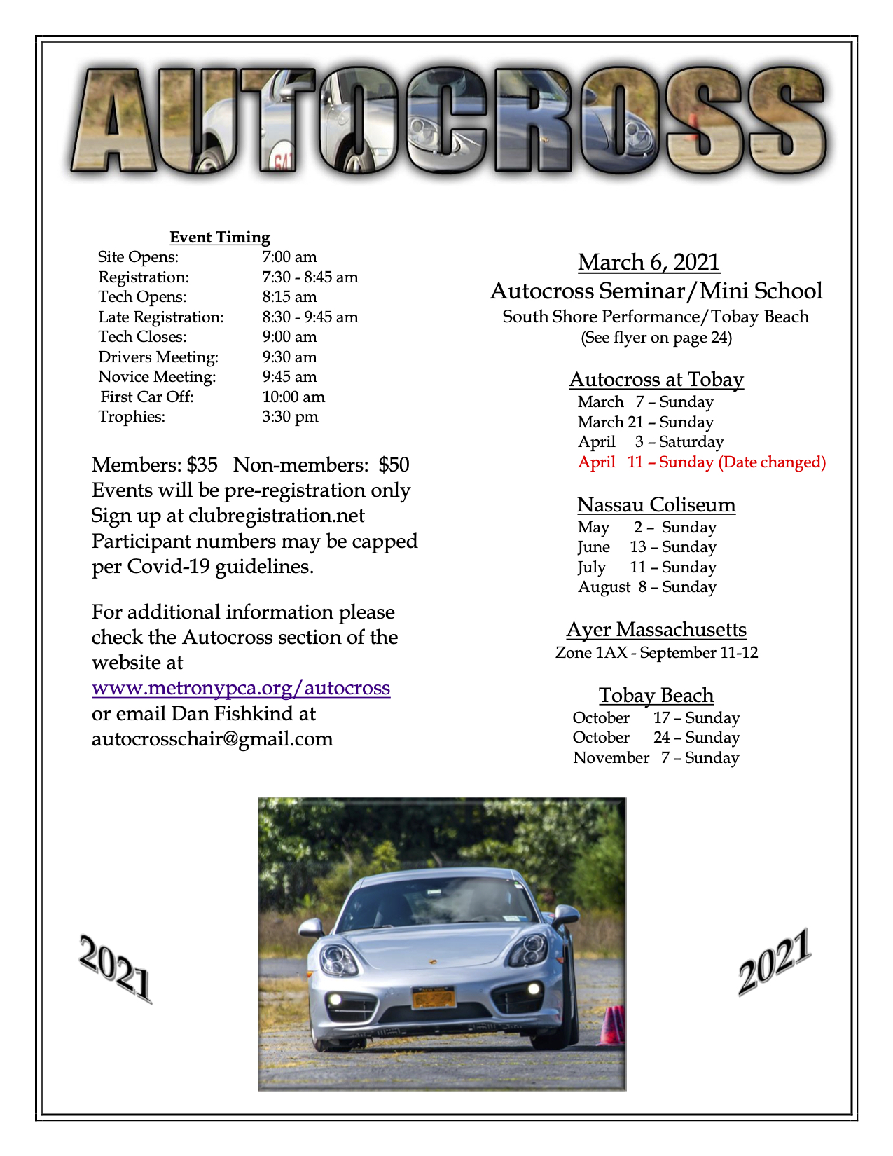 2021 Autocross Season Flier
